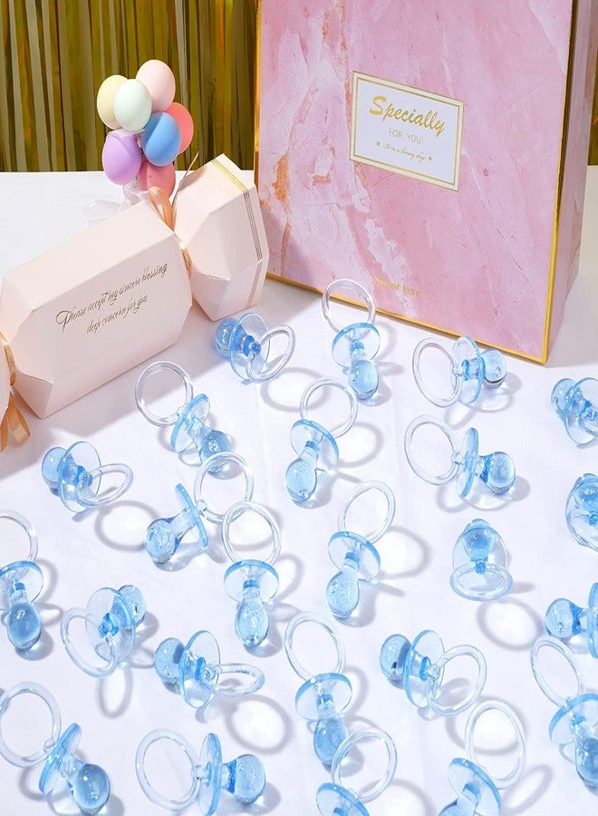 ZYFLSQ 100 Pieces 2.75 Inch Plastic Pacifier for Baby Shower, Baby Shower Pacifier for Gender Reveal Party Decoration DIY Birthday Party Gift (Blue) - Image 4